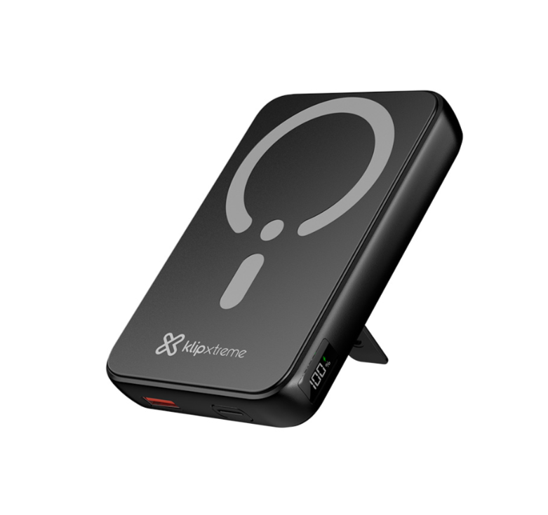 Klip Xtreme - Power bank - 24 pin USB-C - 4 pin USB Type A / 24 pin USB-C - Lithium polymer - Para Universal - Display Wireless Charging
