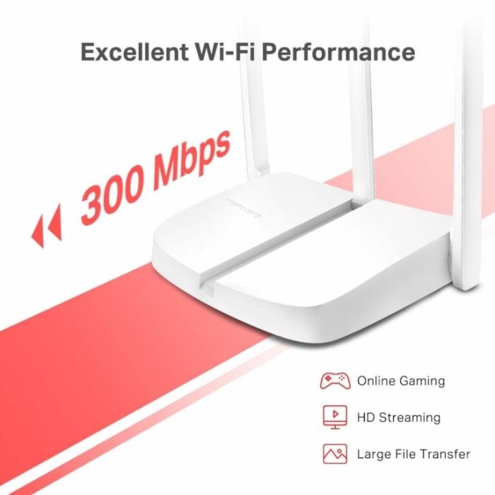 Mercusys MW306R V1 - Enrutador inalámbrico conmutador de 3 puertos - Wi-Fi - 2,4 GHz