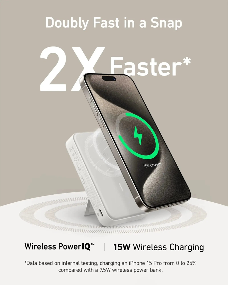 "Anker - Power bank - Lithium - For Universal - MagGo Power Bank (10K)"