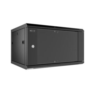 Nexxt Solutions Infrastructure - Wall mount enclosure - SPCC steel / Tempered glass - Black / RAL 9005 - 6U 600X600