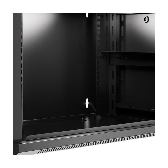 Nexxt Solutions Infrastructure - Wall mount enclosure - SPCC steel / Tempered glass - Black / RAL 9005 - 6U 600X600