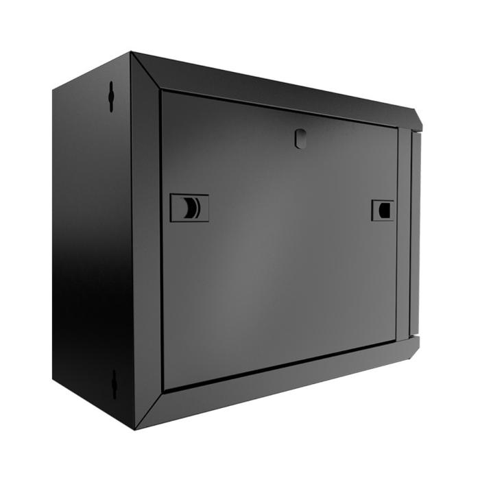 Nexxt Solutions Infrastructure - Wall mount enclosure - SPCC steel / Tempered glass - Black / RAL 9005 - 6U 600X600
