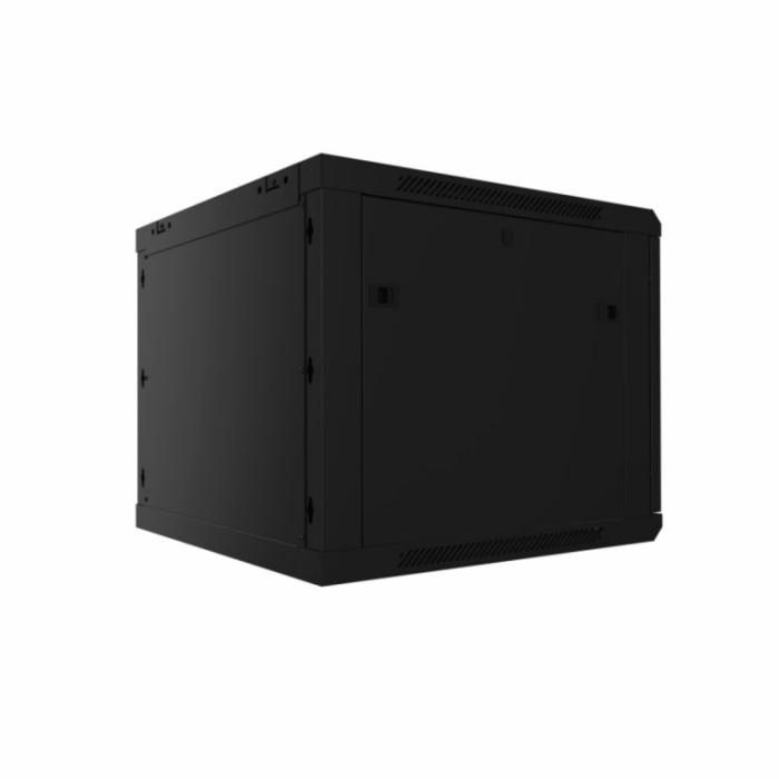 Nexxt Solutions Infrastructure - Wall mount enclosure - SPCC steel / Tempered glass - Black / RAL 9005 - 9U 600X600
