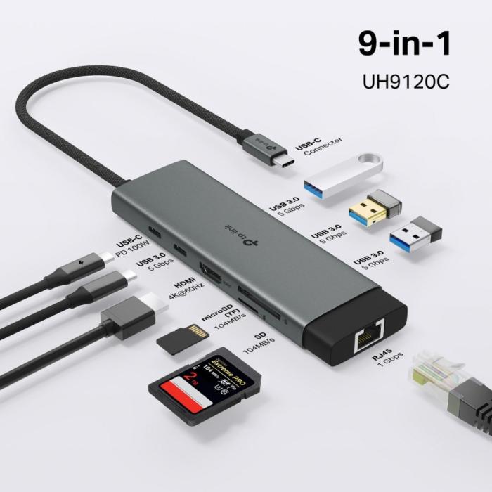 TP-Link - USB Type-C 9 in 1 Hub
