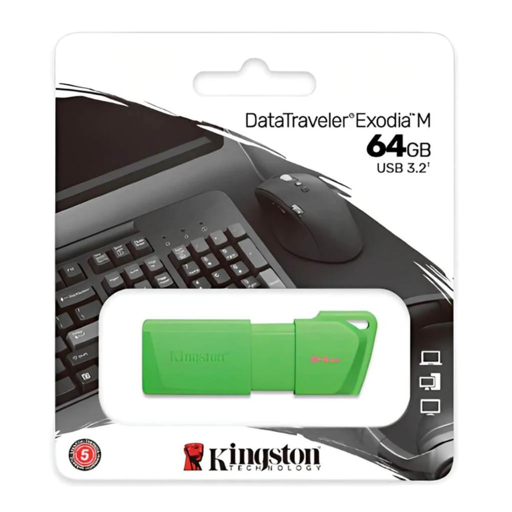 Kingston - USB flash drive - 64 GB - USB 3.2 Gen 1 - NEON Green - 64 GB
