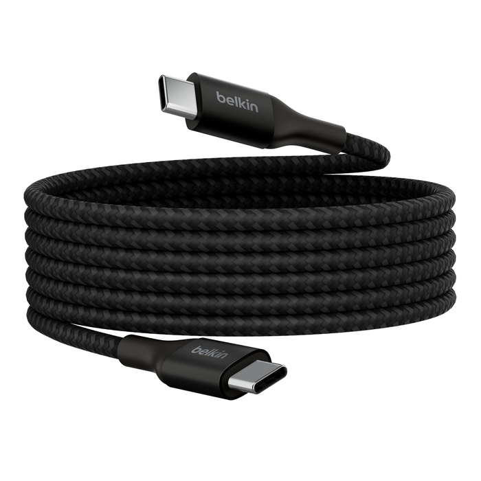 Belkin BoostCharge - Cable USB - 24 pin USB-C (M) a 24 pin USB-C (M) - USB 2.0 - 2 m - compatible con hasta 240 W de potencia - negro