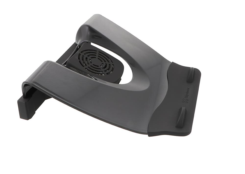 Klip Xtreme KNS-110B Notebook Stand / Cooling Station - Soporte para ordenador portátil - con concentrador USB de 4 puertos, ventilador de refrigeración - 17" - negro
