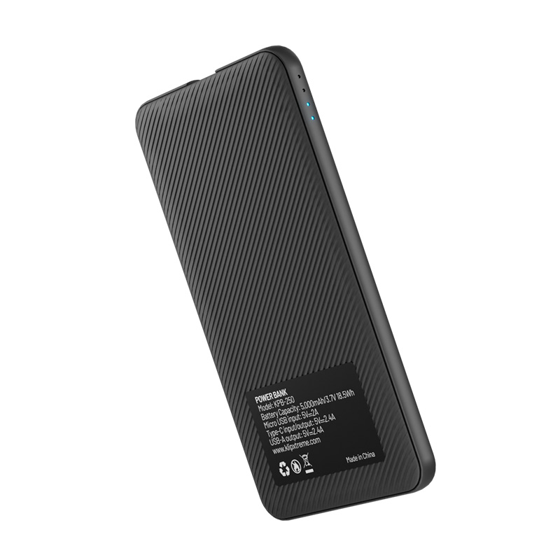 Klip Xtreme - Power bank - 24 pin USB-C / 5 pin Micro-USB Type B - 24 pin USB-C / 9 pin USB Type A - Lithium polymer - Para Smartphones - 5.000 mAh