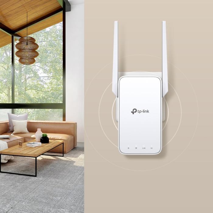 TP-Link RE315 V1 - Extensor de alcance Wi-Fi AC1200 - velocidad 300Mbps a 2.4GHz + 867Mbps a 5GHz-2 × antenas externas - 1 × puerto de 10/100 Mbps - enchufado a la pared