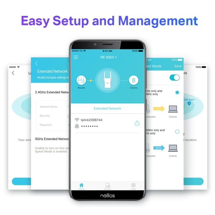 TP-Link RE505X - Extensor de Red Wi-Fi 6 AX1500 - 300 Mbps a 2.4GHz + 867Mbps a 5GHz-2 × antenas externas - 1 × puerto de 10/100 Mbps - enchufado a la pared