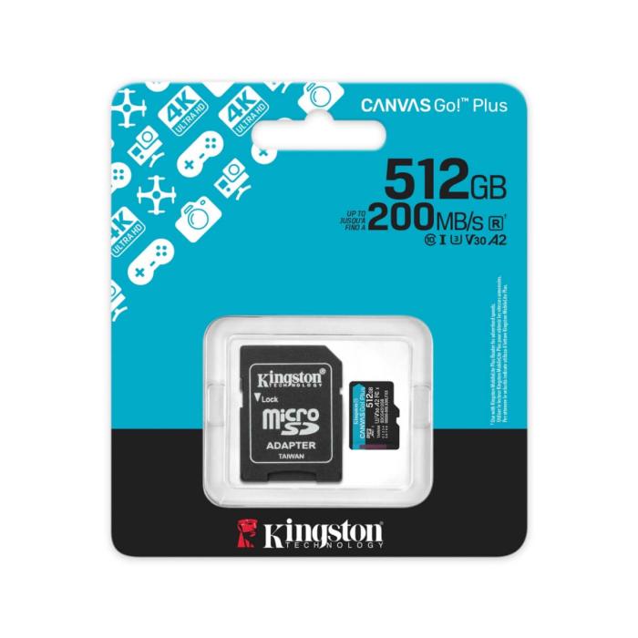 Kingston - Flash memory card - microSDHC - 512GB microSDXC Canvas Go Plus