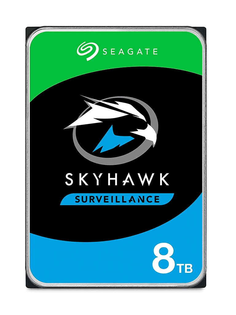 Seagate SkyHawk AI ST8000VE001 - Disco duro - 8 TB - interno - 3.5" - SATA 6Gb/s - búfer: 256 MB - con Recuperación de datos Seagate Rescue de 3 años