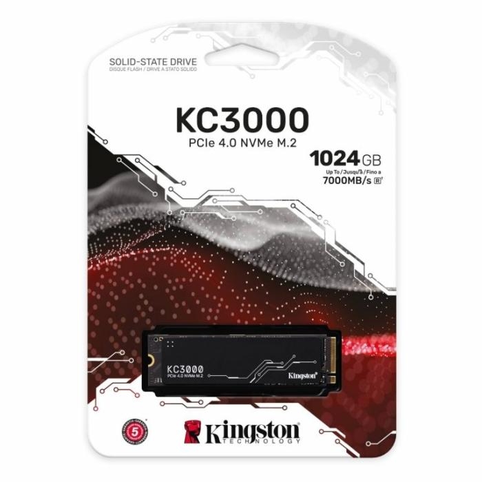 Kingston KC3000 - SSD - 1024 GB - interno - M.2 2280 - PCIe 4.0 (NVMe) - para Intel Next Unit of Computing 12 Pro Kit - NUC12WSKi5
