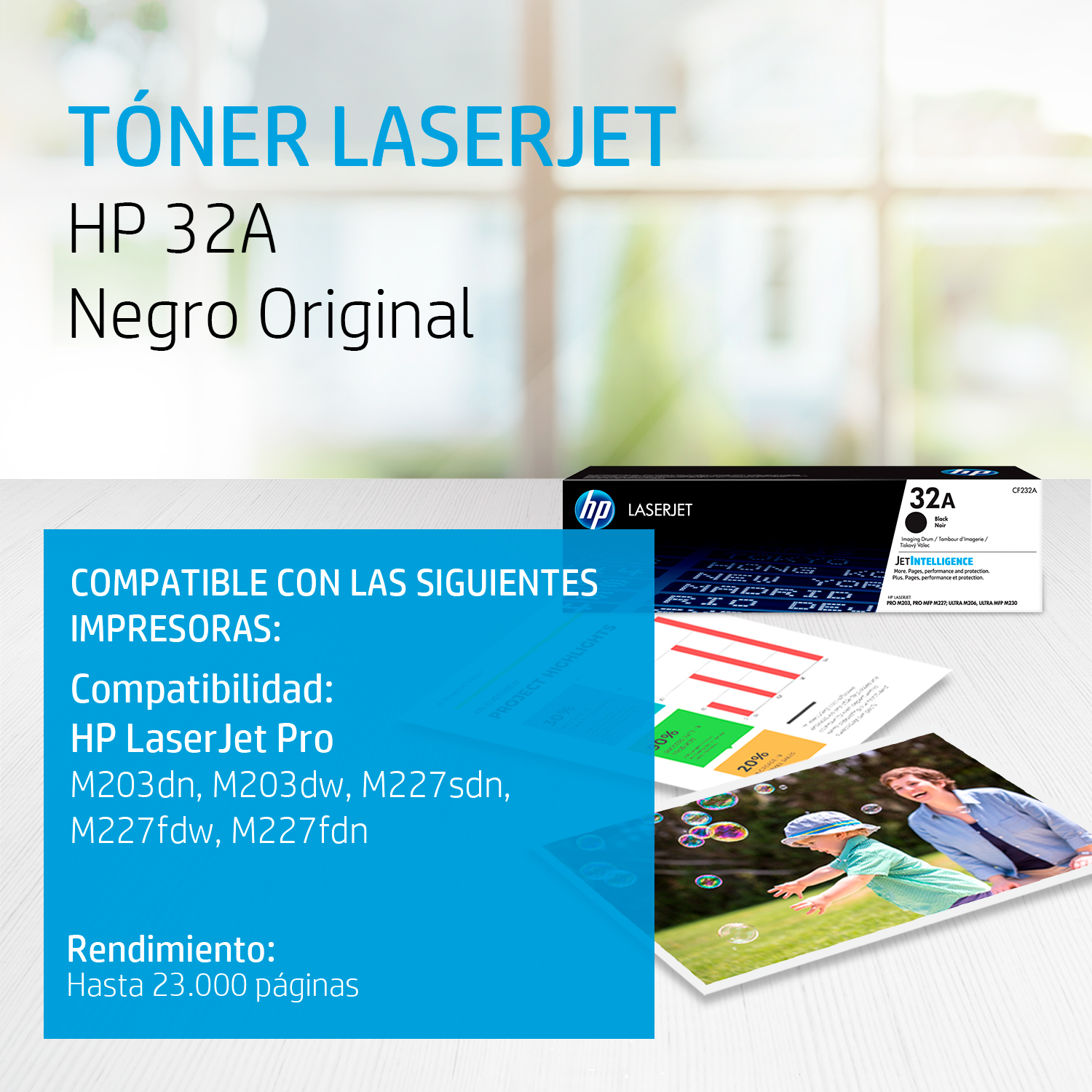 HP 32A - Negro - original - kit de tambor - para LaserJet Pro M118, M203, MFP M148, MFP M227