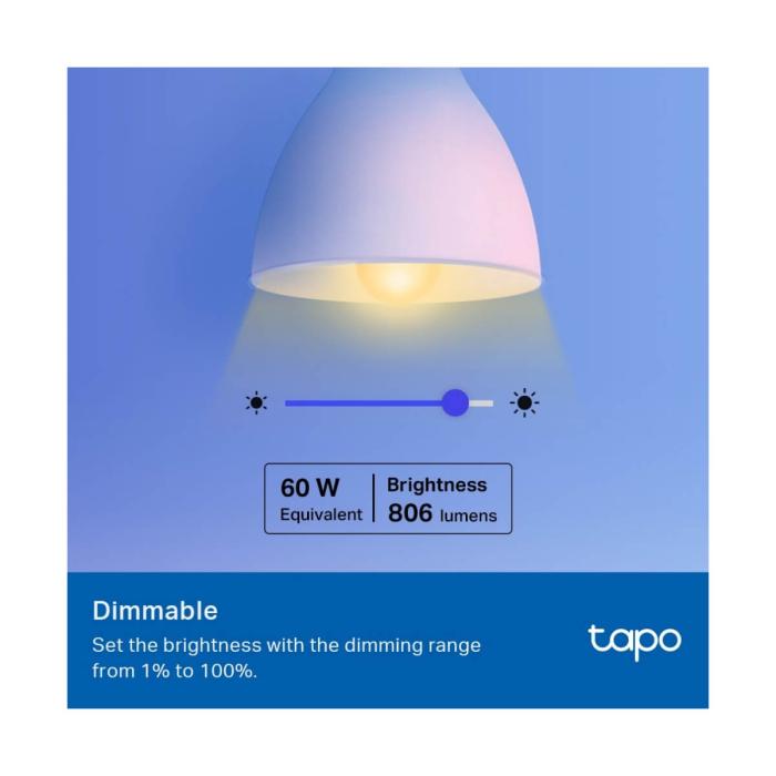 Tapo L530E - Bombilla LED - E27 - 8.7 W (equivalente 60 W) - clase F - 2500-6500 K