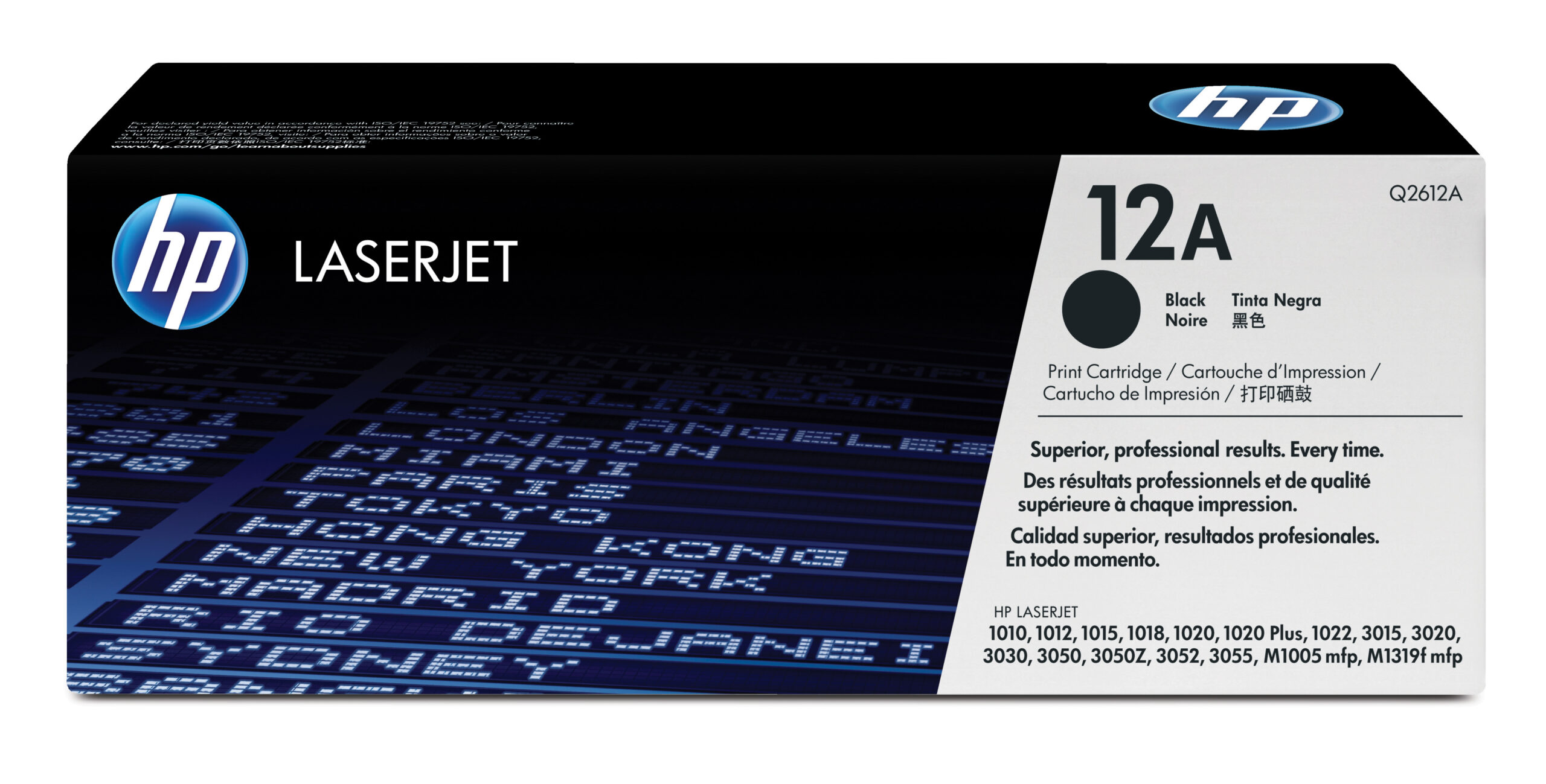 HP 12A - Negro - original - LaserJet - cartucho de tóner (Q2612A) - para LaserJet 1010, 1012, 1015, 1018, 1020, 1022, 3015, 3020, 3030, 3050, 3052, 3055, M1005