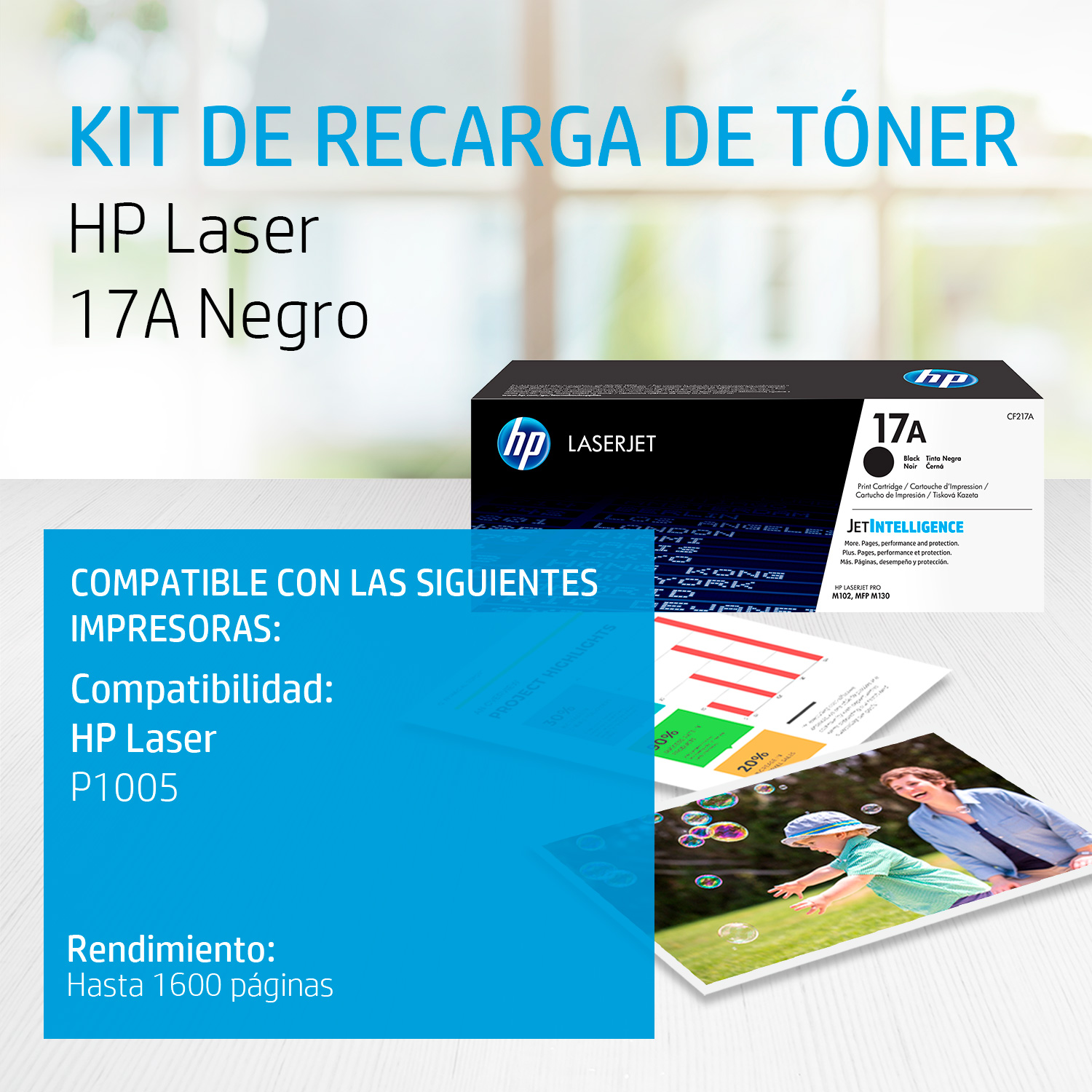 Tóner HP 17A Negro Laserjet Original (CF217A) Para HP Laserjet P1005