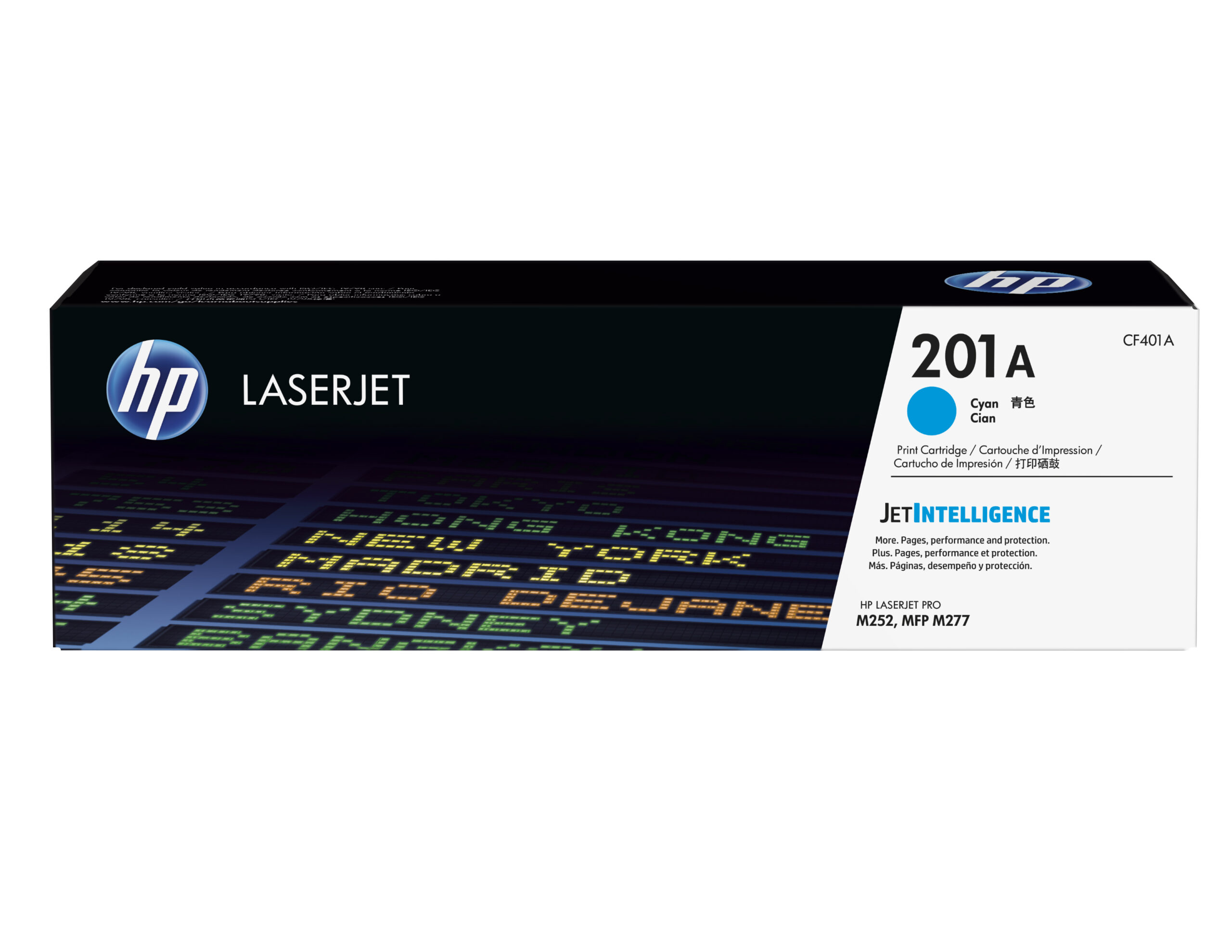 HP 201A - Cián - original - LaserJet - cartucho de tóner (CF401A) - para Color LaserJet Pro M252dn, M252dw, M252n, MFP M277c6, MFP M277dw, MFP M277n