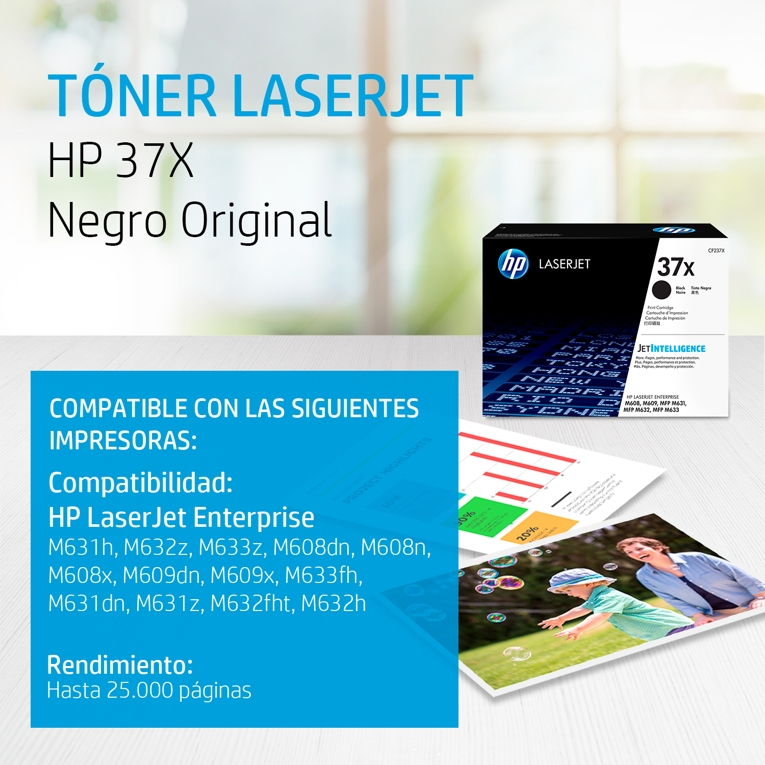 HP 37X - Alto rendimiento - negro - original - LaserJet - cartucho de tóner (CF237X) gobierno de EE. UU. - para LaserJet Enterprise M608, M609, MFP M631, MFP M632, MFP M633