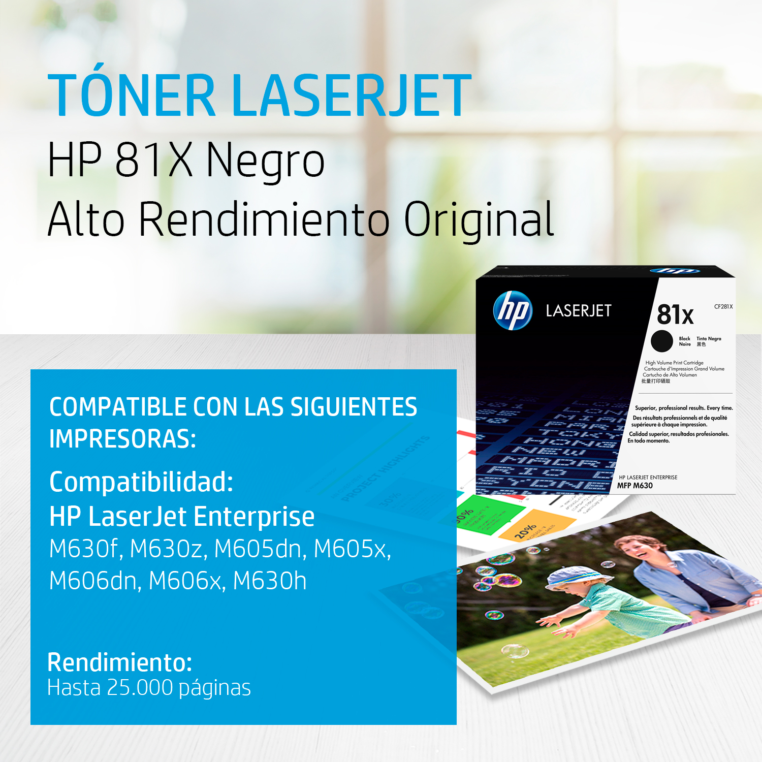 HP 81X - Alto rendimiento - negro - original - LaserJet - cartucho de tóner (CF281X) - para LaserJet M605; LaserJet Enterprise M605, M632, MFP M630; LaserJet Enterprise Flow MFP M630