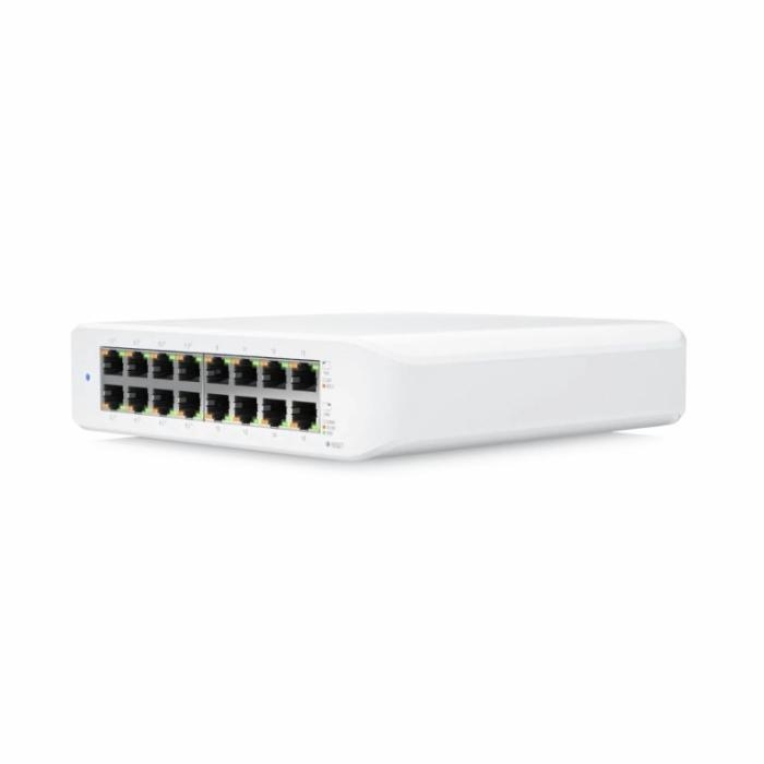 Ubiquiti UniFi Switch Lite USW-Lite-16-POE - Conmutador - Gestionado - 16 x 10/100/1000 (8 PoE+) - sobremesa, montaje en pared - PoE+ (45 W)