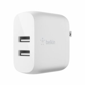 Belkin - Cargador de pared - 24 vatios - 4.8 A - 2 conectores de salida (2 x USB) - en el cable: USB-C