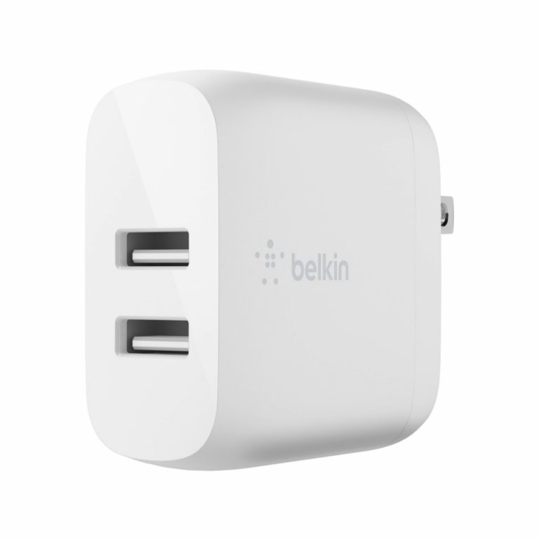 Belkin - Cargador de pared - 24 vatios - 4.8 A - 2 conectores de salida (2 x USB) - en el cable: USB-C