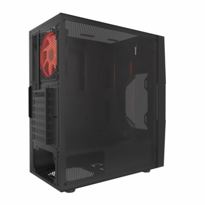 Xtech Gaming Series PHOBOS - Mid tower - ATX - panel lateral con ventana (cristal templado) - sin fuente de alimentación (ATX) - negro - USB/Audio