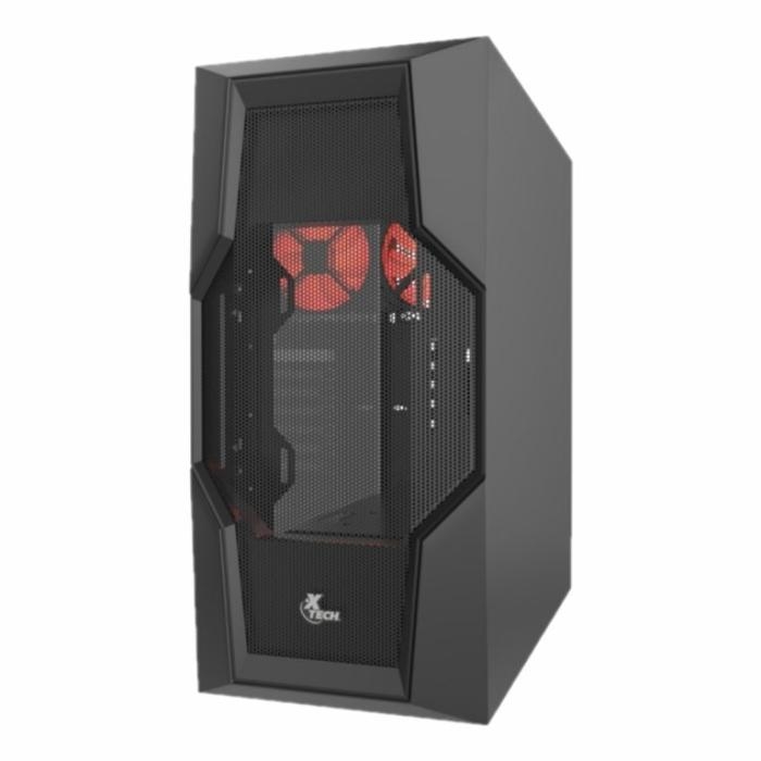 Xtech Gaming Series PHOBOS - Mid tower - ATX - panel lateral con ventana (cristal templado) - sin fuente de alimentación (ATX) - negro - USB/Audio