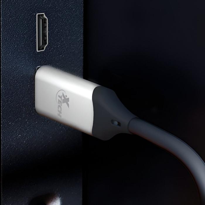Xtech - USB cable - USB Type C - HDMI - 1.8 m - Black & silver - C male to HDMI male XTC-546
