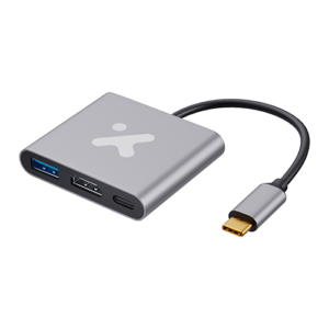 Xtech - Video adapter - USB Type C - HDMI (f) Type C(f) USB 3.0(f) - Aluminum - 3 in one XTC-566