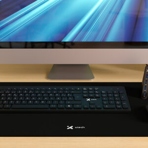 Xtech - MM Keyboard wls, mouse wls, mouse pad XL and USB 3.0 Hub Kit - Spanish - Wireless / Wired - 2.4 GHz / USB - Black - XTK-320S
