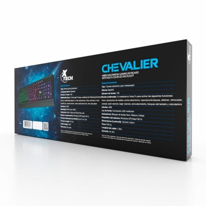 Xtech CHEVALIER XTK-505S - Teclado - retroiluminación - USB - QWERTY - español