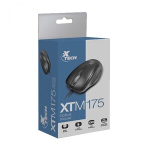 XTech XTM-175  - Ratón - USB - Cableado - Negro - Optico