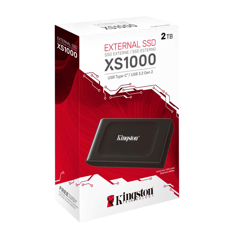 Kingston XS1000 - SSD - 2 TB - externo (portátil) - USB 3.2 Gen 2 (USB-C conector)