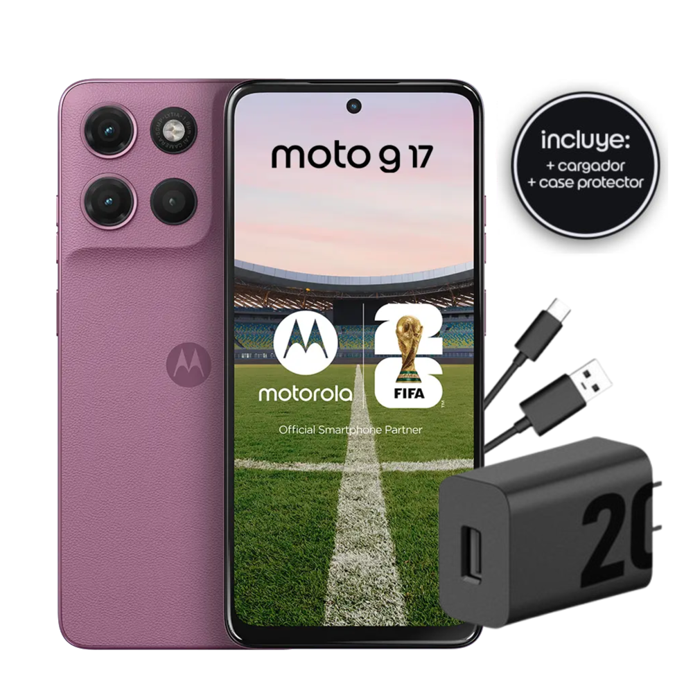 Motorola - 4 GB G17 - Smartphone - Android - 256 GB - Bordeaux Rosa - Touch - XT2623-1