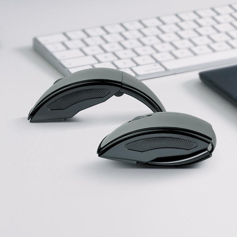 Klip Xtreme - Mouse - 2.4 GHz - Wireless - Gray - Foldable - 1000dpi