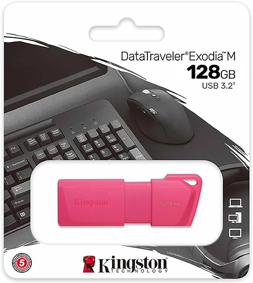 Kingston - USB flash drive - 64 GB - USB 3.2 Gen 1 - NEON (PINK)