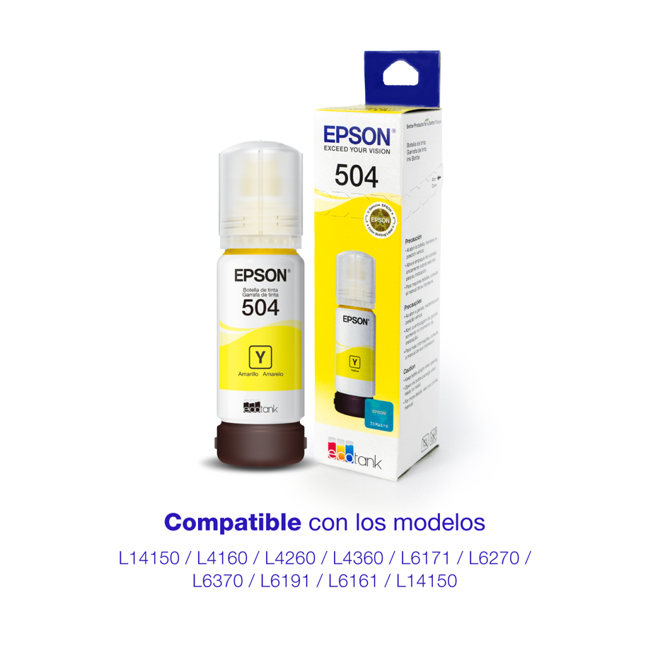 Epson 504 - 70 ml - amarillo - original - recarga de tinta - para EcoTank L4150, L4260, L6161, L6171, L6191, L6270