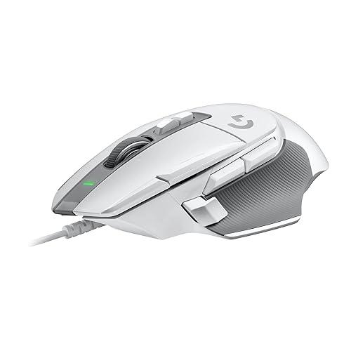 Logitech G502 X Wired Gaming Mouse - LIGHTFORCE hybrid optical-mechanical primary switches, HERO 25K gaming sensor, compatible with PC - macOS/Windows - White - Ratón - óptico - cableado - USB - blanco