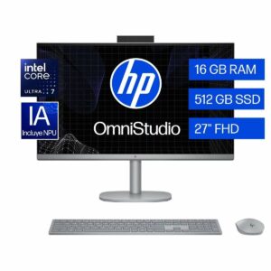 HP OmniStudio 27-cs0272la - All-in-one - Intel Core Ultra 7 155H / 4.8 GHz - DDR5 SDRAM - 512 GB HDD - 27" - UMA - Windows 11 Home - White