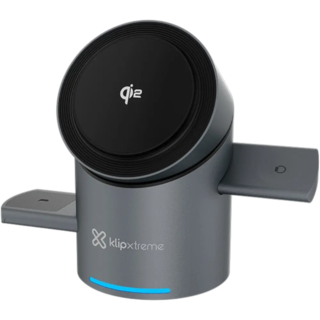 Klip Xtreme - Charging stand / battery charger - 15 Watt - 24 pin USB-C - Cellular phone / Wireless earbuds / Apple AirPods / Apple Watch - Wireless - Para Smartphones