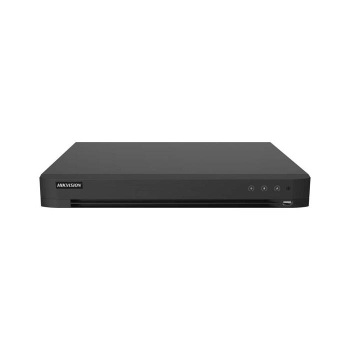 Hikvision IDS-7232HQHI-M2/XT DVR AcuSense de 32 canales 3K 1U H.265 - HDTVI/AHD/CVI/CVBS/IP - 2 discos duros SATA hasta 12TB - H.265 Pro+/H.265 Pro/H.265/H.264+/H.264 - Se pueden conectar hasta 40 cámaras de red (6MP) - Soporte para tecnología de detección de movimiento en todos los canales - Soporte para tecnología de audio HDTVI en todos los canales - Capacidad de codificación hasta 3K (HDTVI)/5MP (AHD) - Soporta reconocimiento facial de 4 canales o modelo avanzado de protección perimetral de