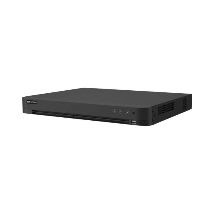 Hikvision IDS-7232HQHI-M2/XT DVR AcuSense de 32 canales 3K 1U H.265 - HDTVI/AHD/CVI/CVBS/IP - 2 discos duros SATA hasta 12TB - H.265 Pro+/H.265 Pro/H.265/H.264+/H.264 - Se pueden conectar hasta 40 cámaras de red (6MP) - Soporte para tecnología de detección de movimiento en todos los canales - Soporte para tecnología de audio HDTVI en todos los canales - Capacidad de codificación hasta 3K (HDTVI)/5MP (AHD) - Soporta reconocimiento facial de 4 canales o modelo avanzado de protección perimetral de