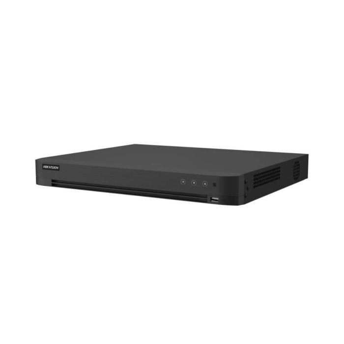 Hikvision IDS-7232HQHI-M2/XT DVR AcuSense de 32 canales 3K 1U H.265 - HDTVI/AHD/CVI/CVBS/IP - 2 discos duros SATA hasta 12TB - H.265 Pro+/H.265 Pro/H.265/H.264+/H.264 - Se pueden conectar hasta 40 cámaras de red (6MP) - Soporte para tecnología de detección de movimiento en todos los canales - Soporte para tecnología de audio HDTVI en todos los canales - Capacidad de codificación hasta 3K (HDTVI)/5MP (AHD) - Soporta reconocimiento facial de 4 canales o modelo avanzado de protección perimetral de