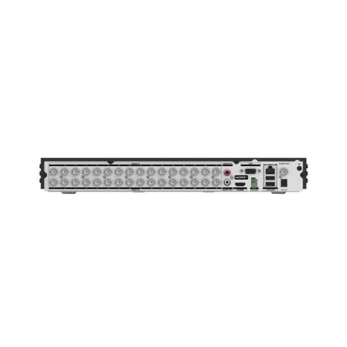Hikvision IDS-7232HQHI-M2/XT DVR AcuSense de 32 canales 3K 1U H.265 - HDTVI/AHD/CVI/CVBS/IP - 2 discos duros SATA hasta 12TB - H.265 Pro+/H.265 Pro/H.265/H.264+/H.264 - Se pueden conectar hasta 40 cámaras de red (6MP) - Soporte para tecnología de detección de movimiento en todos los canales - Soporte para tecnología de audio HDTVI en todos los canales - Capacidad de codificación hasta 3K (HDTVI)/5MP (AHD) - Soporta reconocimiento facial de 4 canales o modelo avanzado de protección perimetral de