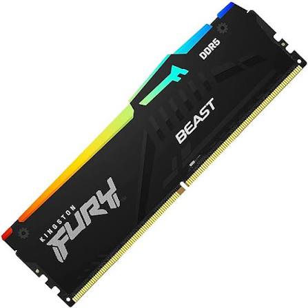 Kingston FURY Beast RGB - DDR5 - módulo - 16 GB - DIMM de 288 contactos - 5600 MT/s / PC5-44800 - CL40 - 1.25 V - sin búfer - on-die ECC