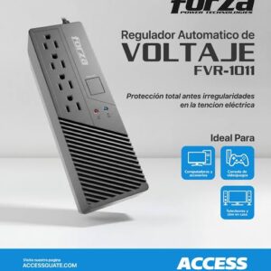 Forza FVR Series FVR-1011 - Regulador automático de voltaje (montaje en pared) - CA 115 V - 500 vatios - 1000 VA - conectores de salida: 4 - negro
