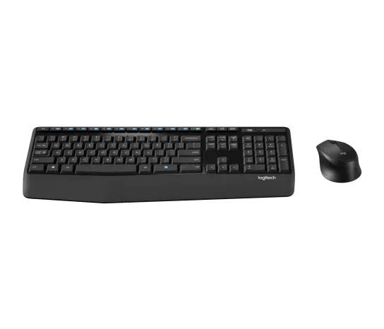 Logitech Wireless Combo MK345 - Juego de teclado y ratón - inalámbrico - 2.4 GHz - QWERTY - español - negro, azul