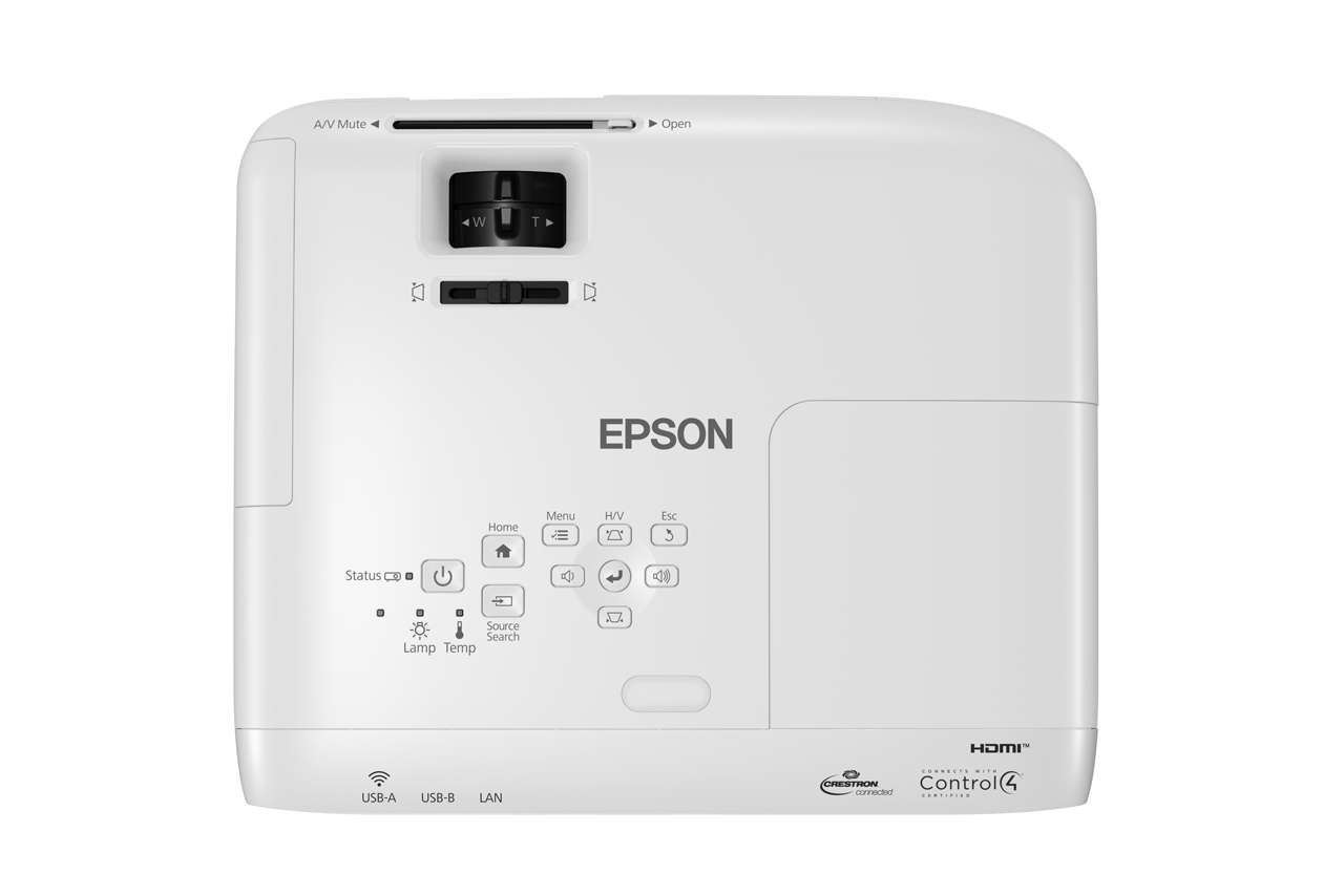 Epson - Proyector 3LCD - W49 - 3800L WXGA 1200x800 - RJ45, HDMIx2, VGAx2, RS232x2, 3,5mm in-out, USB A y B - Bocinas - 2 años